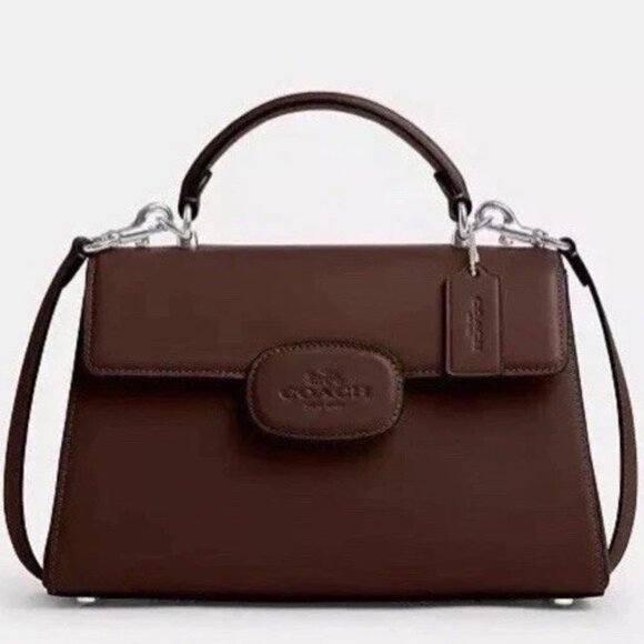Coach Eliza Top Handle Bag Leather CT852 Silver/Maple NWT🌼 - Picture 1 of 5